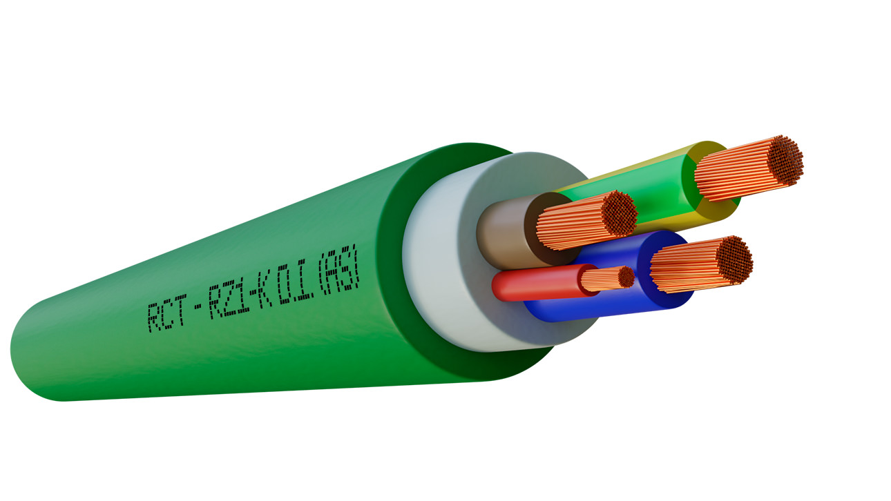 Kabel RZ1-K 0,6/1 KV Halogenfrei – 3 X 2,5 Mm², Grün, Feuerfest & Raucharm (Rolle 50 M)
